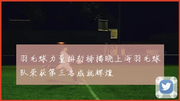 羽毛球力量排行榜揭晓上海羽毛球队荣获第三名成就辉煌